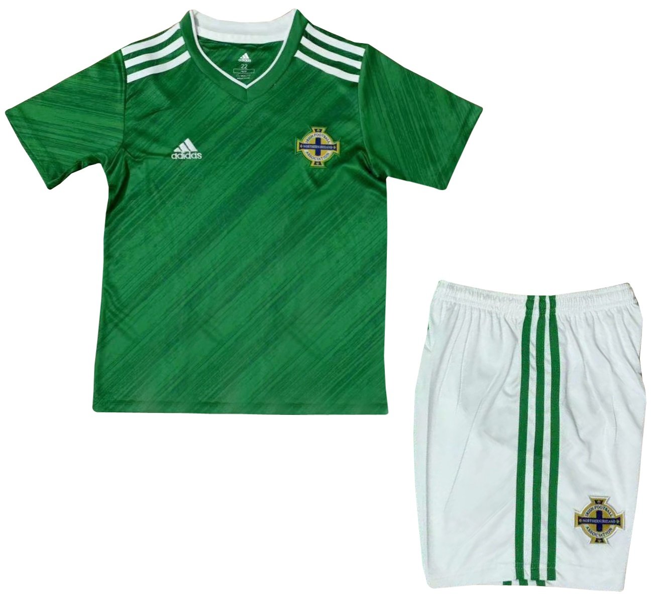 Kit infantil oficial Adidas seleção da Irlanda do Norte 2020 2021 I jogador